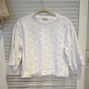Madewell Eyelet Cotton Crewneck Top - Women